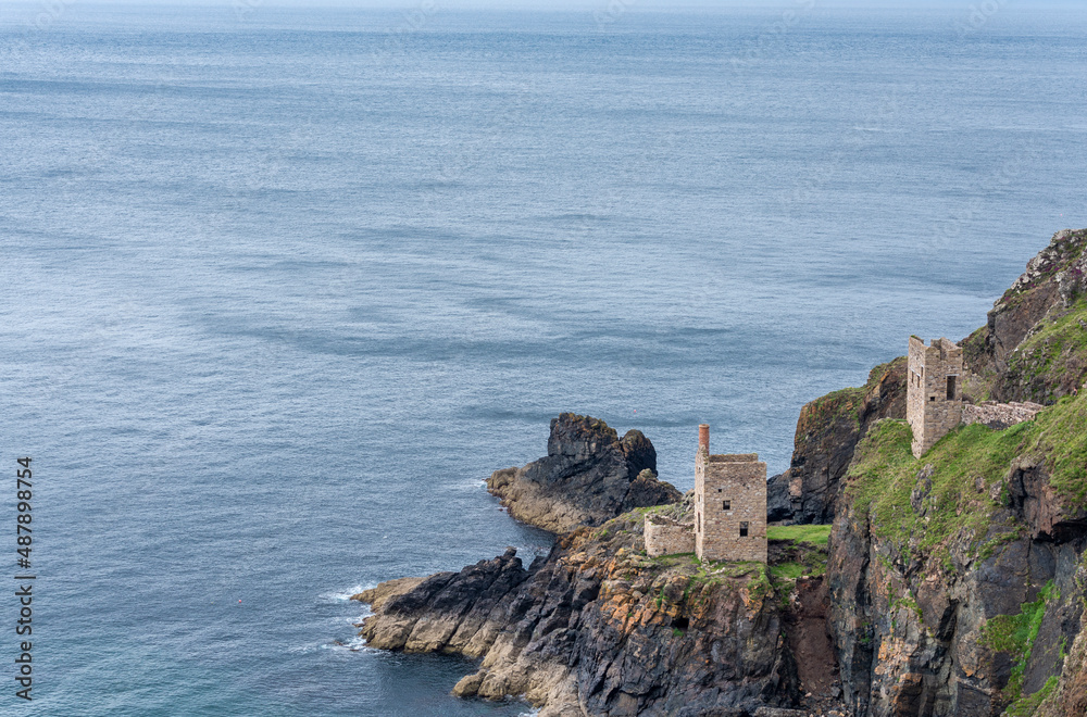 Botallack tin mines,perched delicately on the cliffs in West Penwith.Cornwall,United Kingdom.