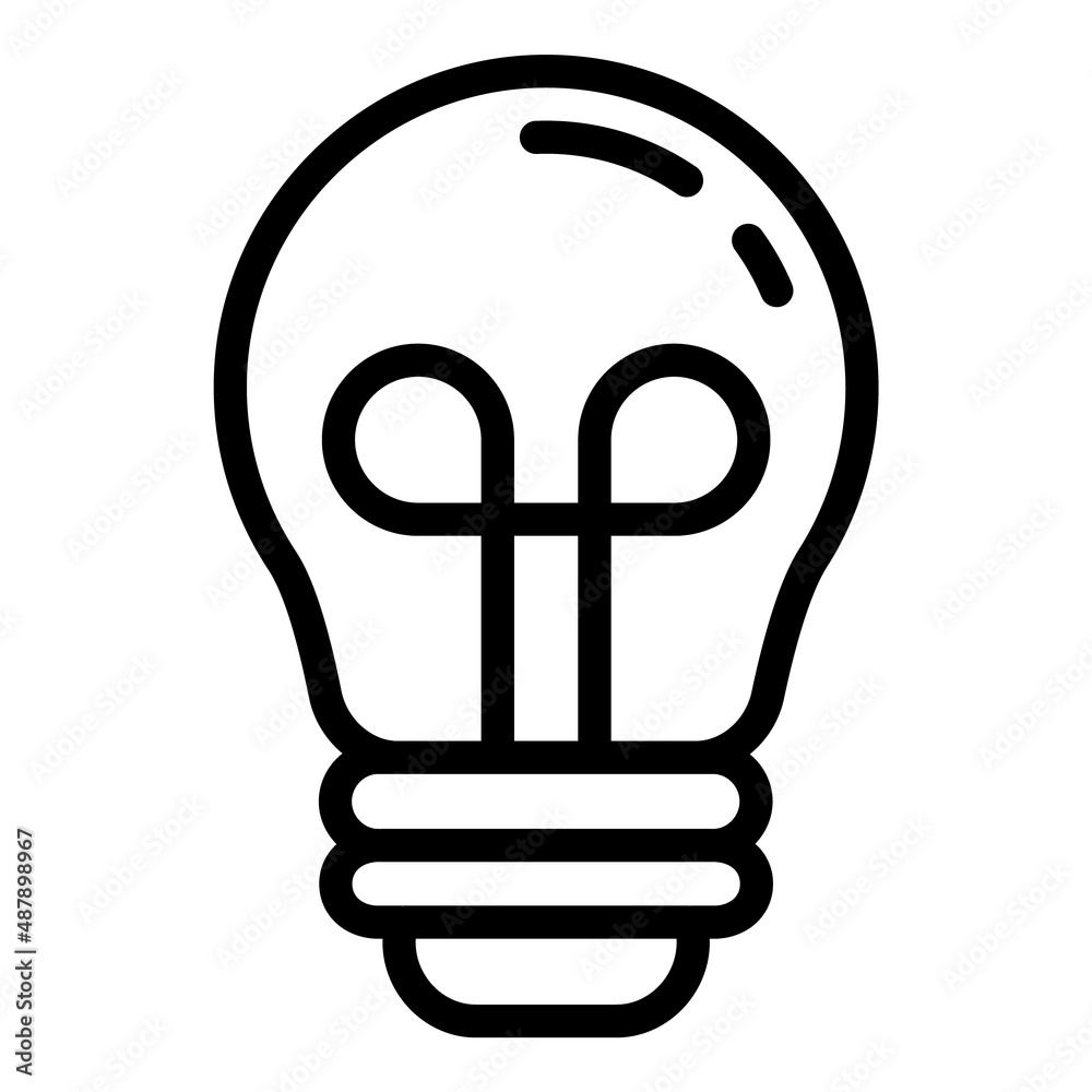 Lightbulb Flat Icon Isolated On White Background Lightbulb Flat Icon Isolated On White Background