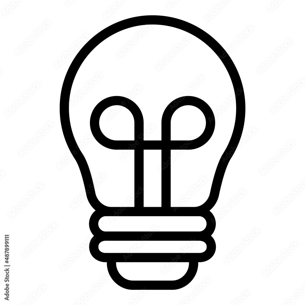 Lightbulb Flat Icon Isolated On White Background Lightbulb Flat Icon Isolated On White Background