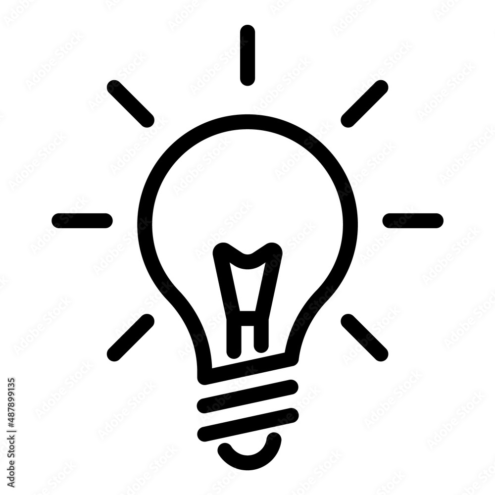 Lightbulb Flat Icon Isolated On White Background Lightbulb Flat Icon Isolated On White Background