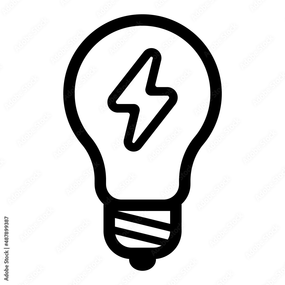 Lightbulb Energy Flat Icon Isolated On White Background Lightbulb Energy Flat Icon Isolated On White Background