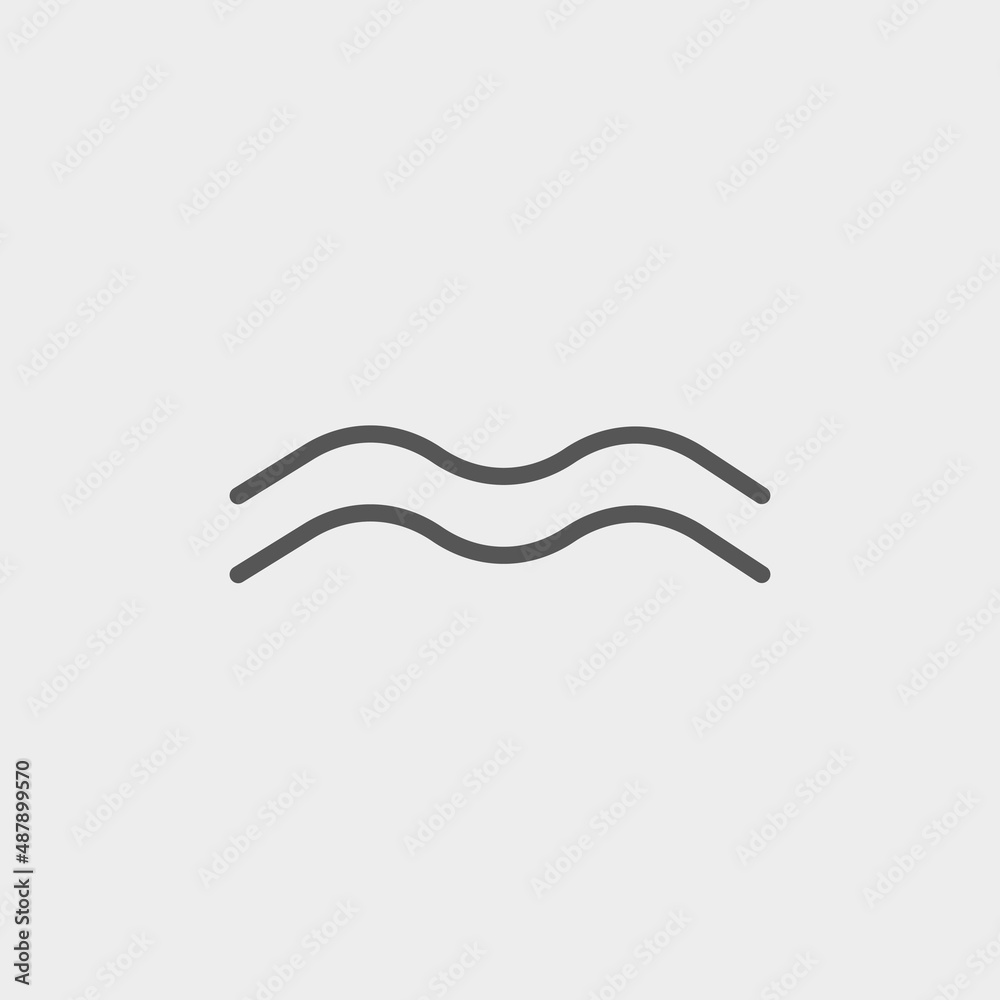 Water waves vector icon illustration sign Water waves vector icon illustration sign