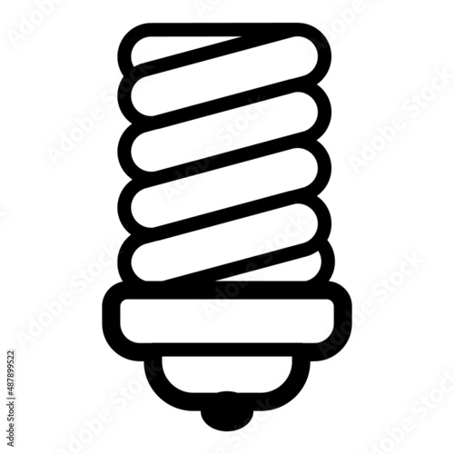 Fluorescent Lamp Flat Icon Isolated On White Background