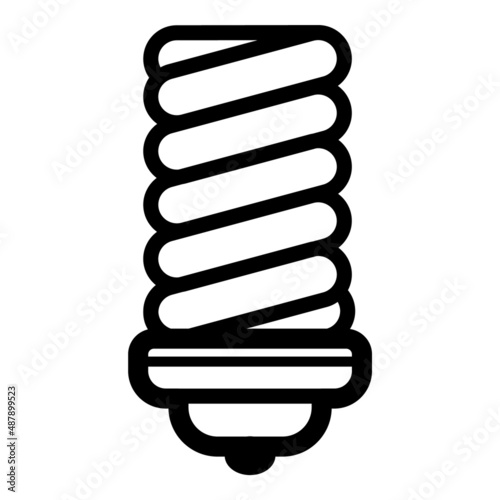 Fluorescent Lamp Flat Icon Isolated On White Background