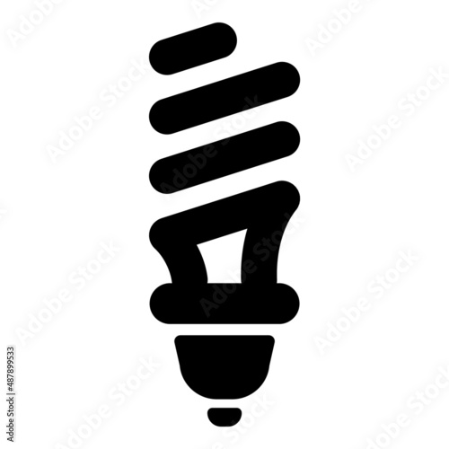 Fluorescent Lamp Flat Icon Isolated On White Background