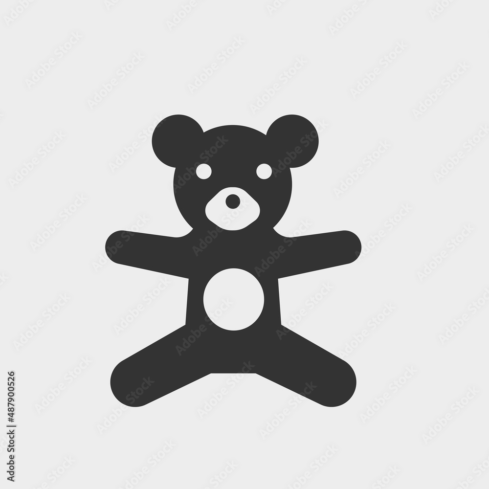 Obraz premium Teddy bear vector icon illustration sign