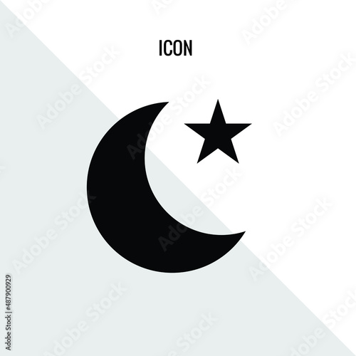 Moon and stars vector icon illustration sign