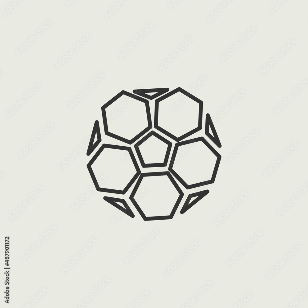 Fototapeta premium Football vector icon illustration sign