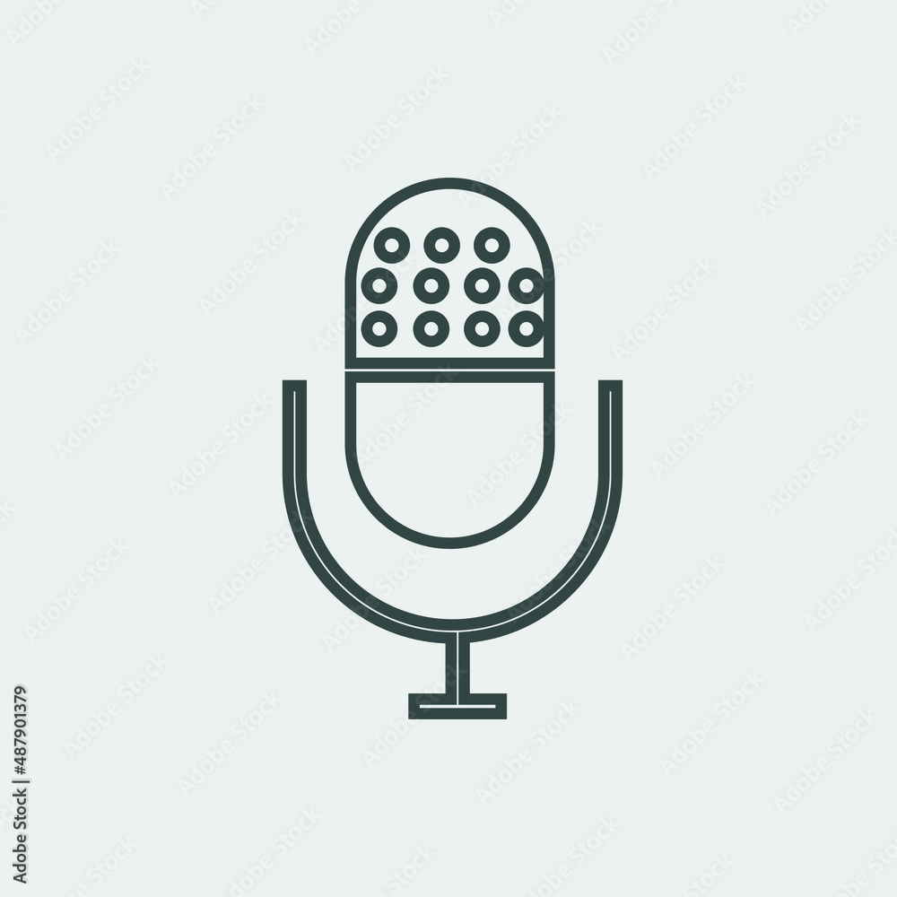 Microphone vector icon illustration sign Microphone vector icon illustration sign