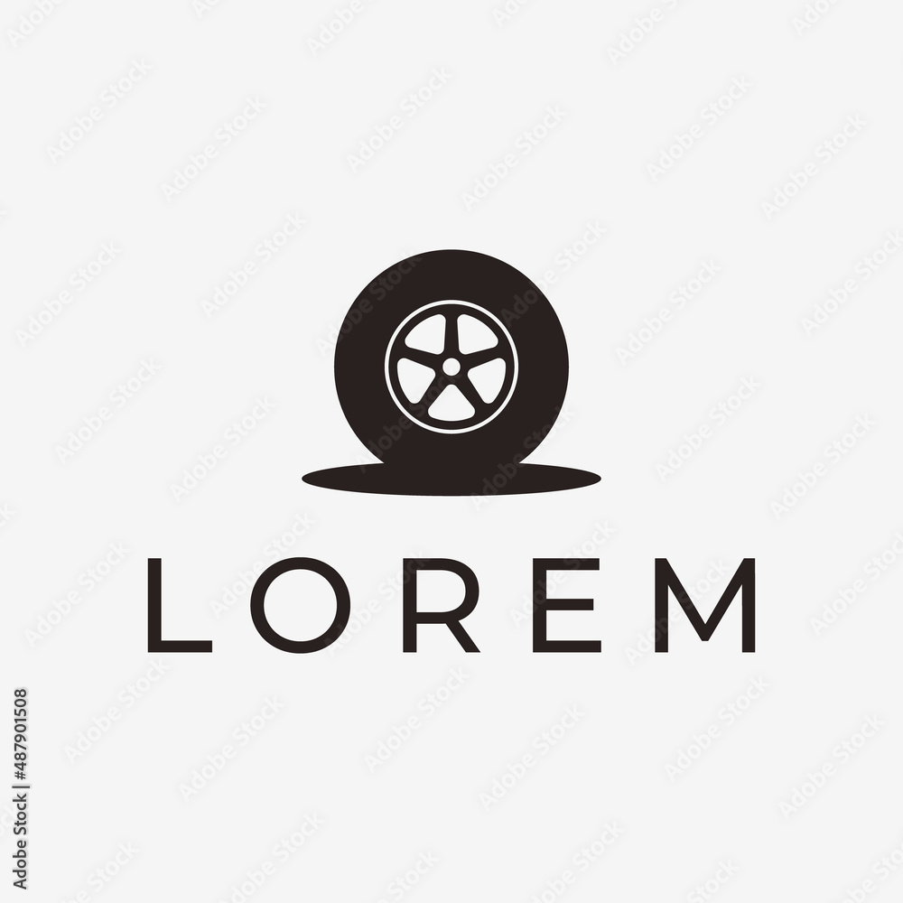 Simple Pictogram Tire Car, Motorcycle Garage Gear Logo Design Ideas