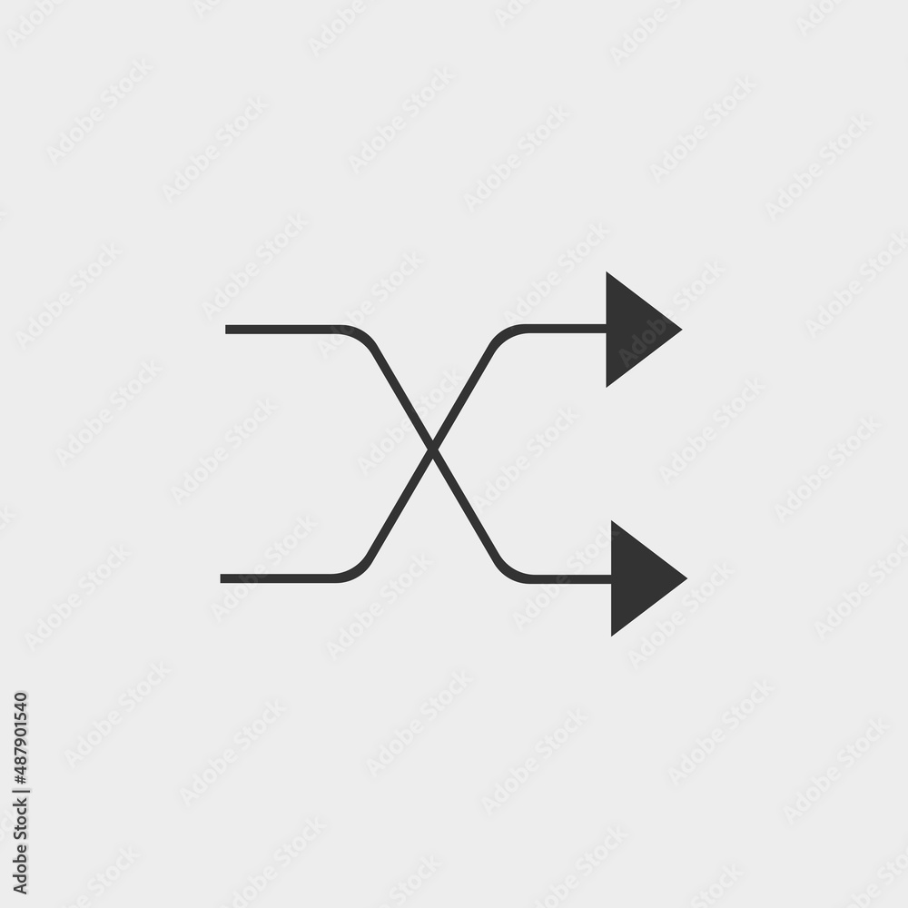 Shuffle vector icon illustration sign Shuffle vector icon illustration sign