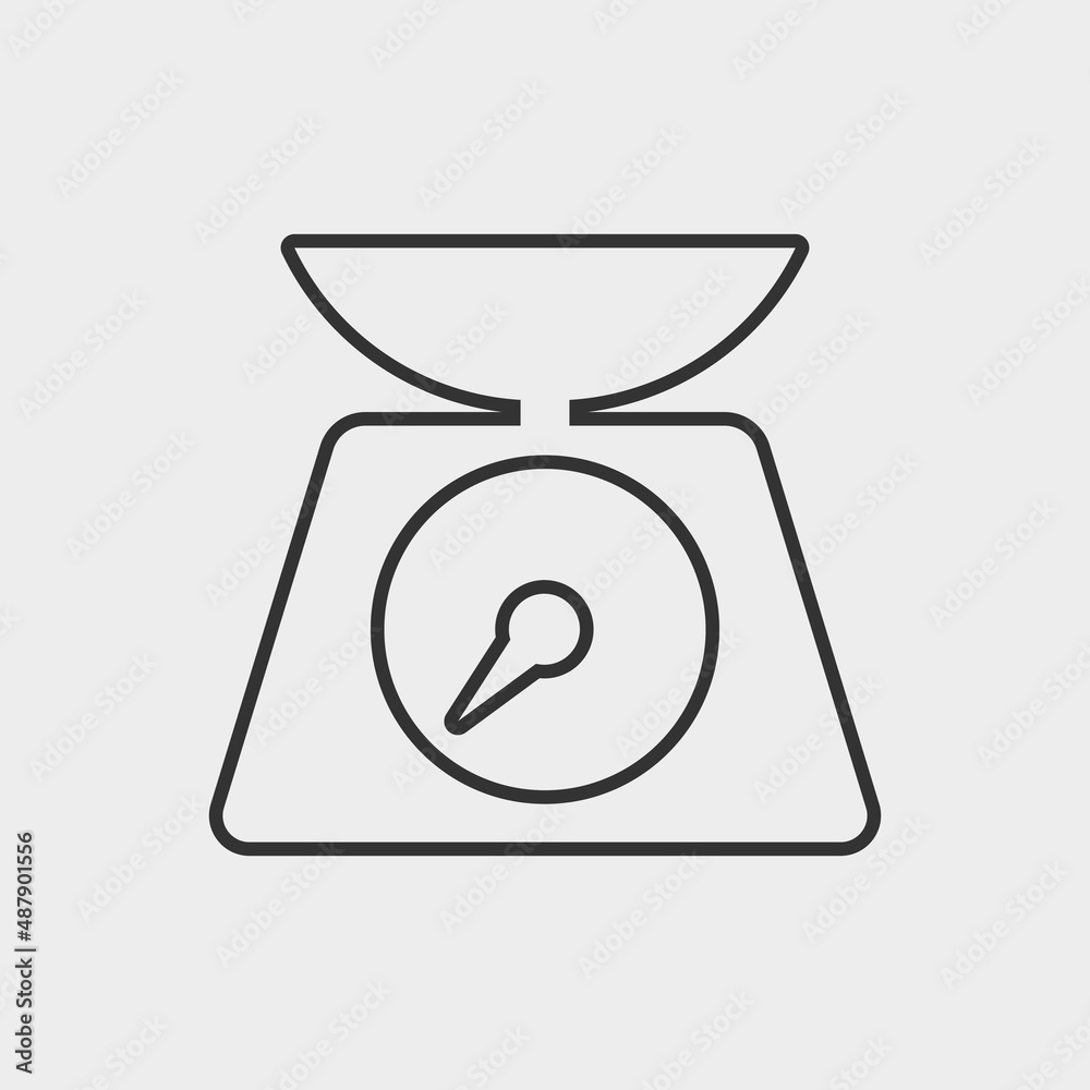 Weight scale vector icon illustration sign Weight scale vector icon illustration sign