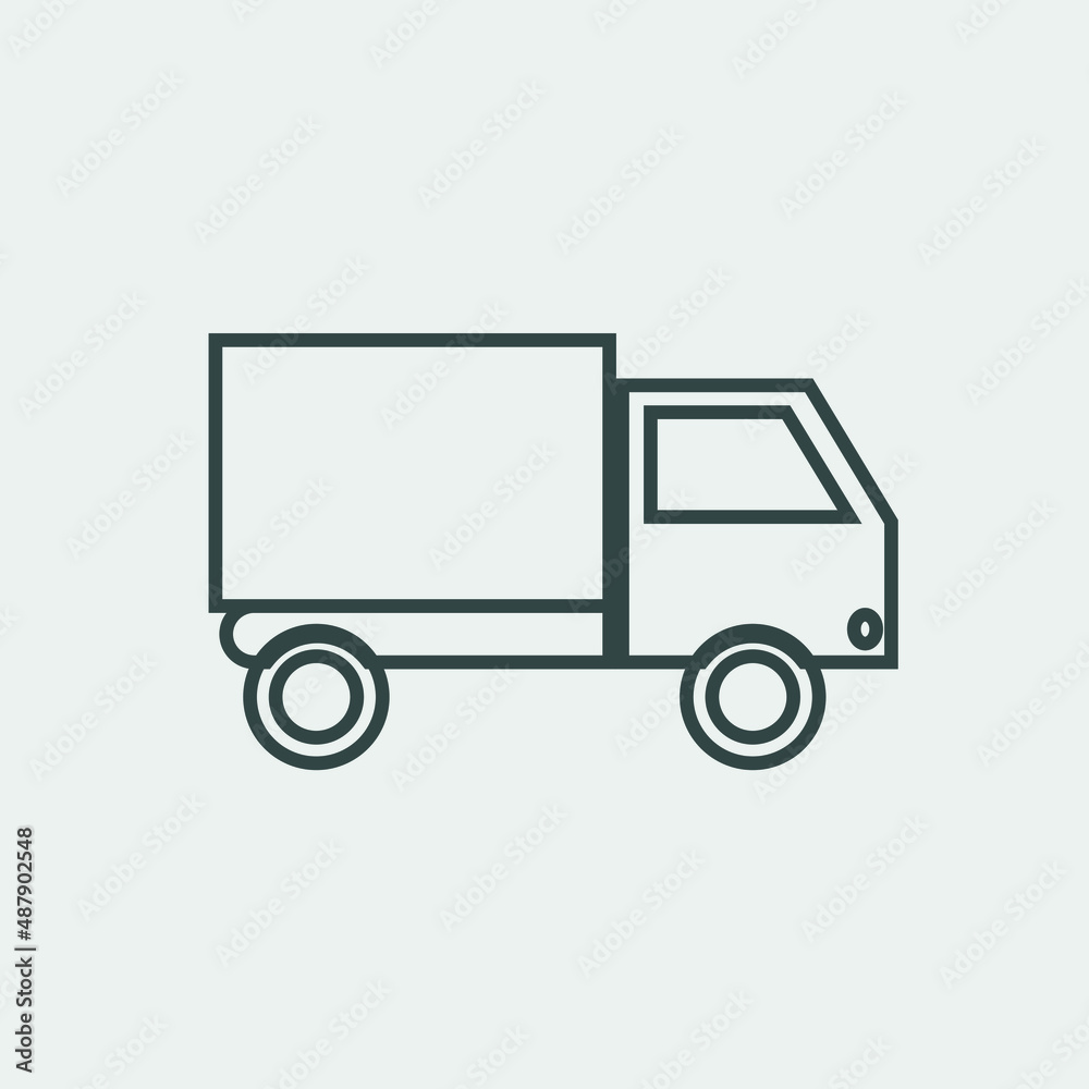 Delivery truck vector icon illustration sign