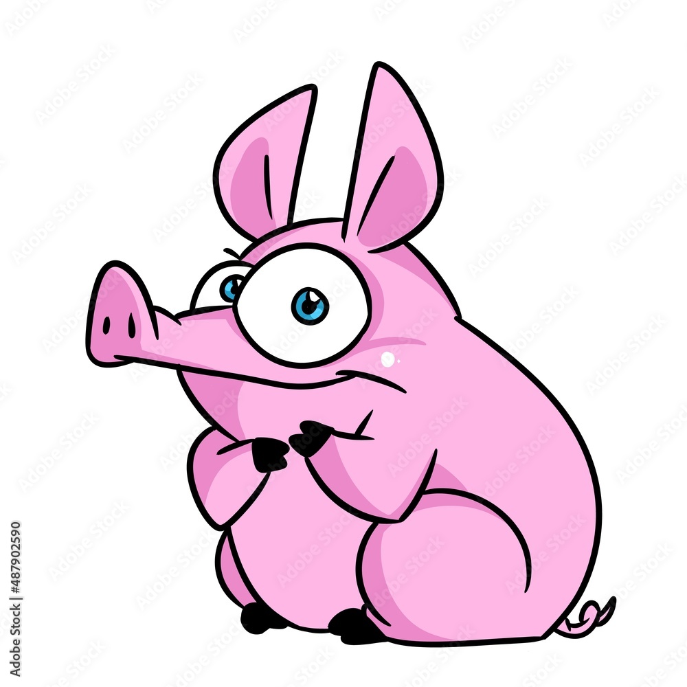 Piggy pink parody character illustration cartoon Piggy pink parody character illustration cartoon
