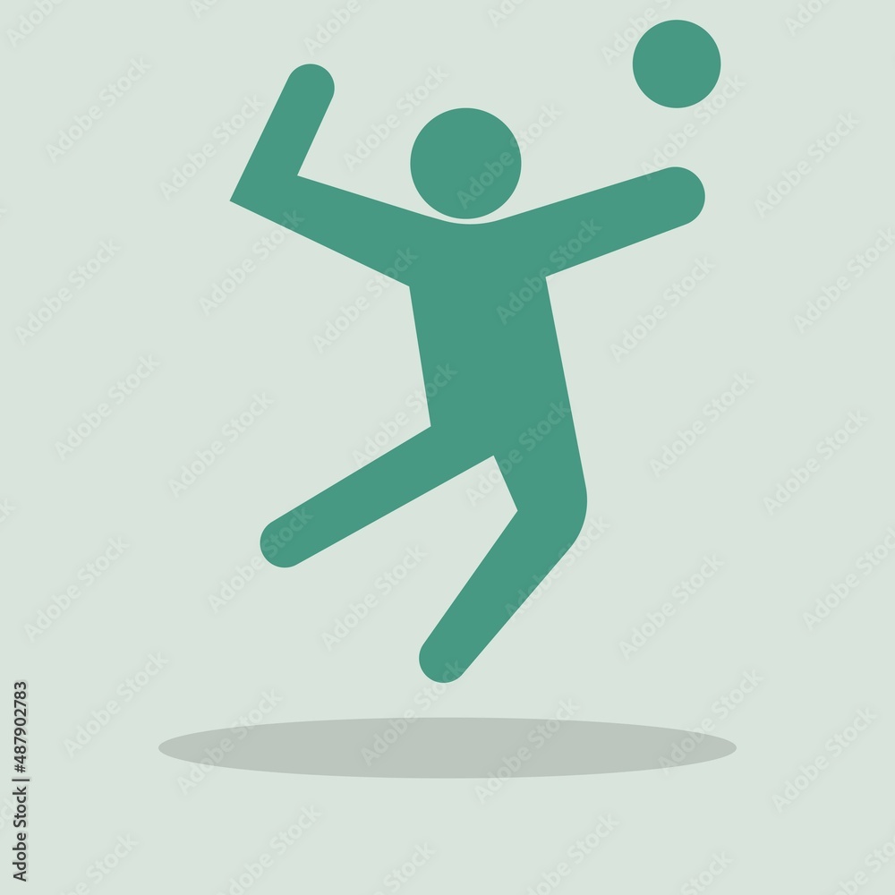 Playing volleyball vector icon illustration sign