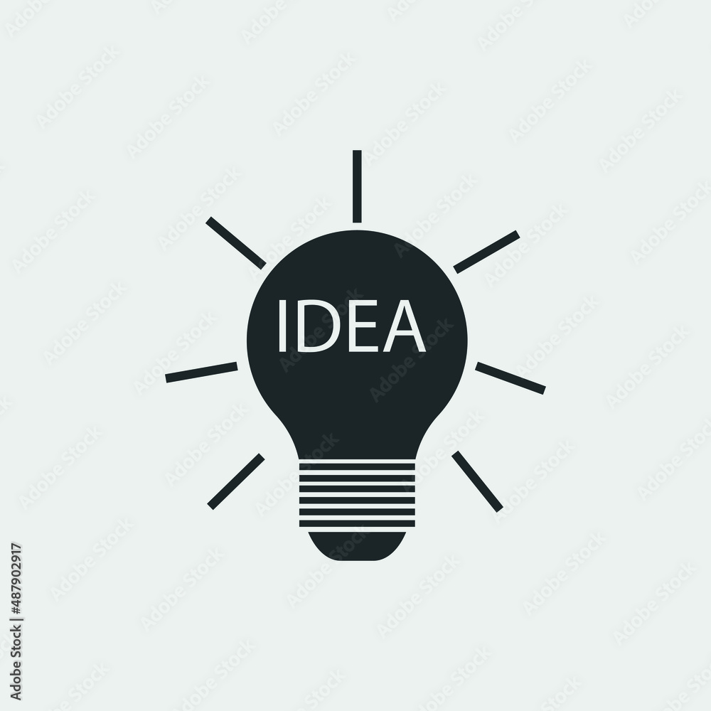 Bulb vector icon solid grey Bulb vector icon solid grey