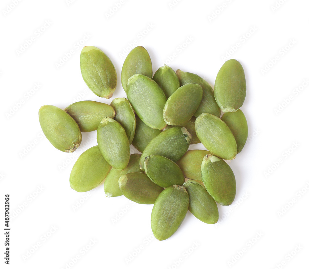Pumpkin seeds isolated on white Pumpkin seeds isolated on white