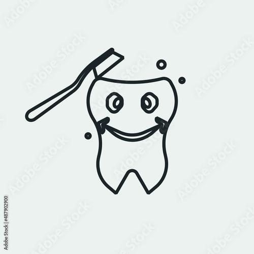 Brushing teeth vector icon solid grey