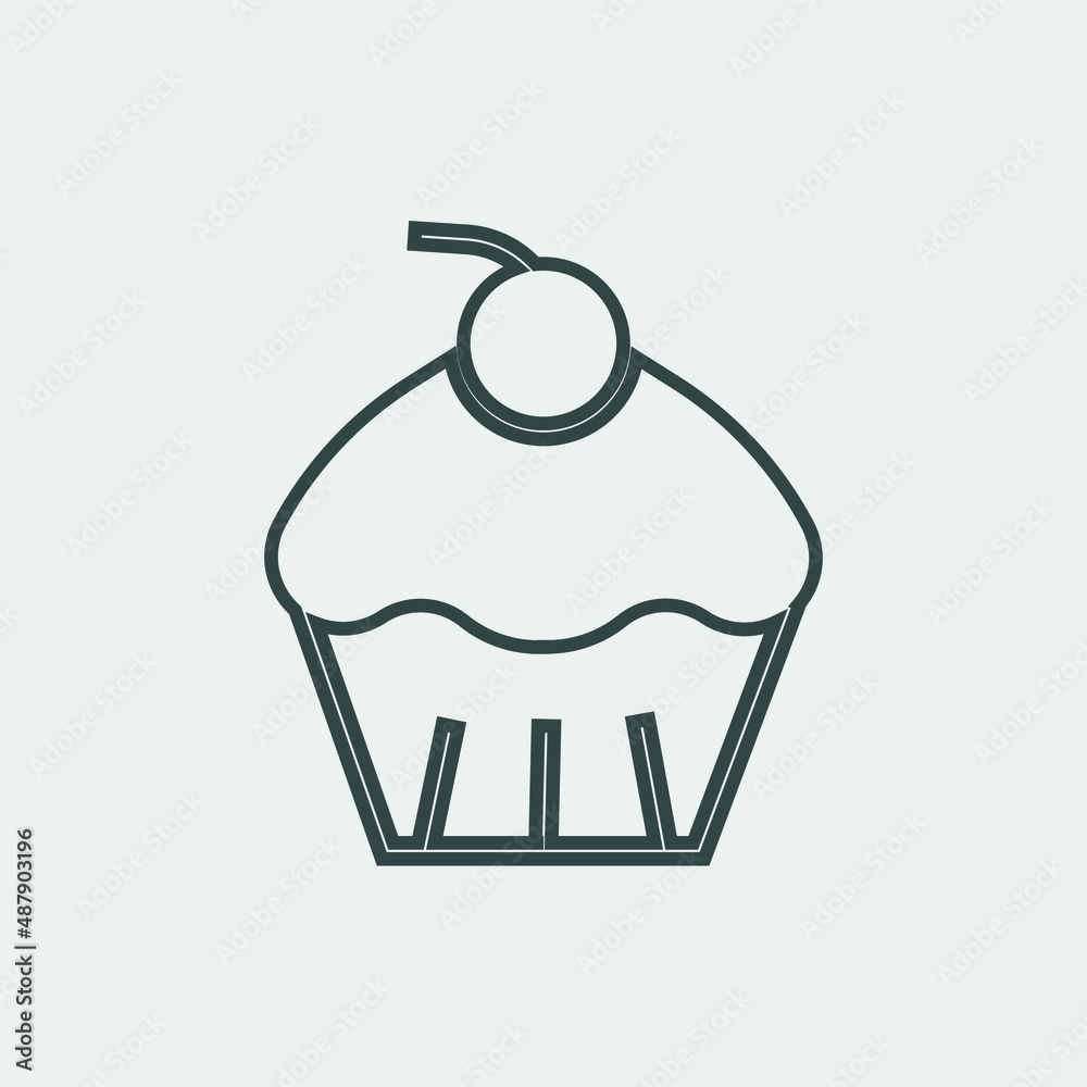 Cup cake vector icon illustration sign Cup cake vector icon illustration sign
