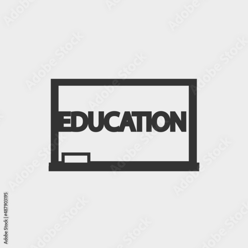 Education vector icon solid grey