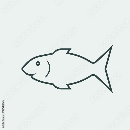 Fish vector icon illustration sign