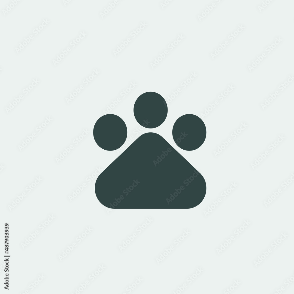 Paw print vector icon illustration sign Paw print vector icon illustration sign