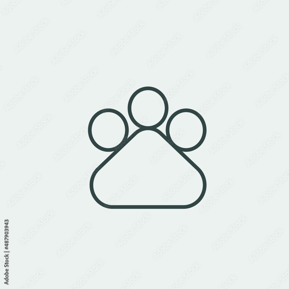 Paw print vector icon illustration sign Paw print vector icon illustration sign