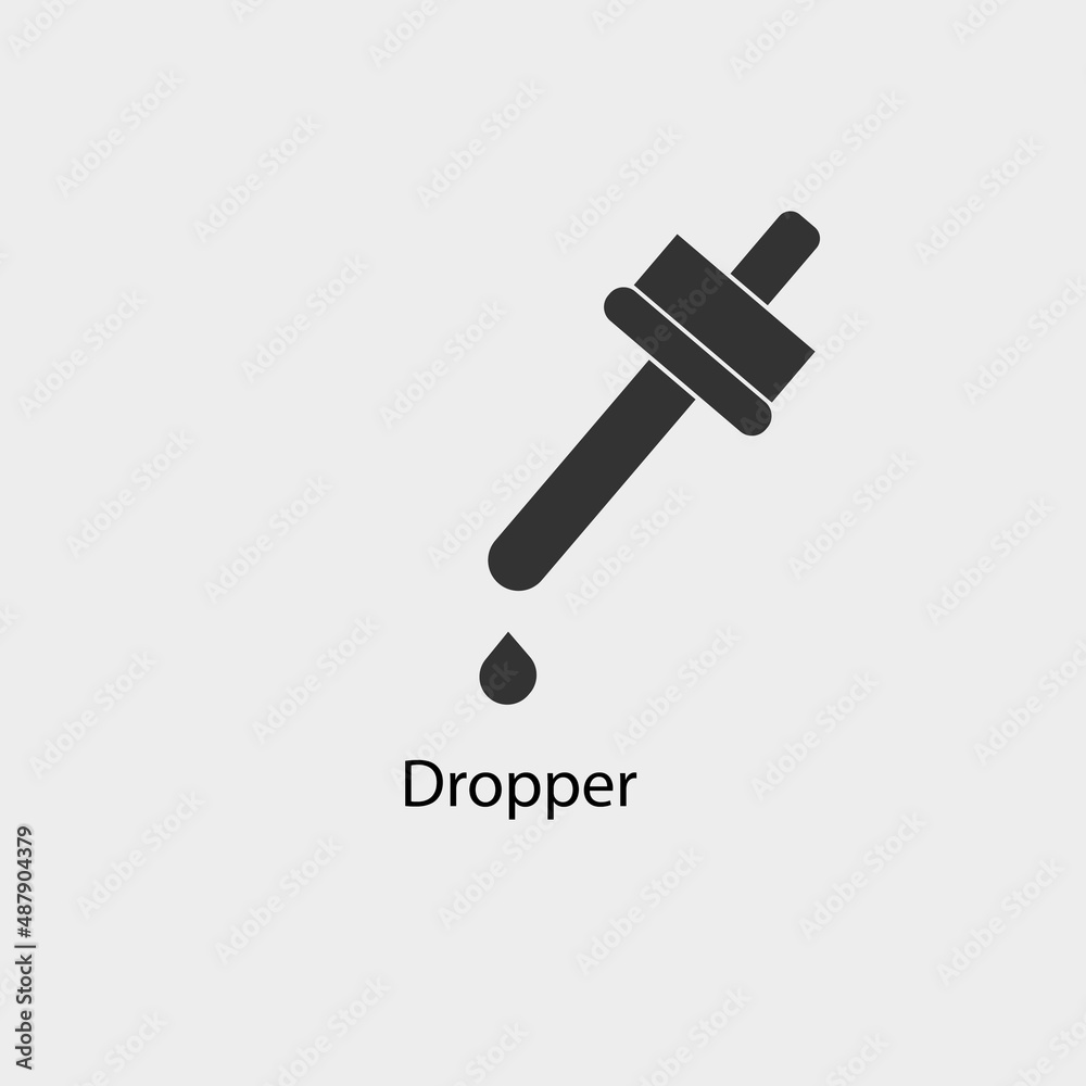 Dropper vector icon solid grey Dropper vector icon solid grey