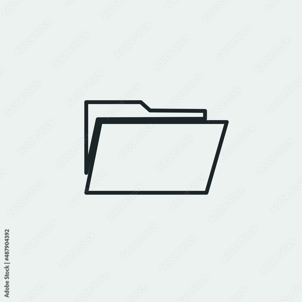 Folder vector icon solid grey