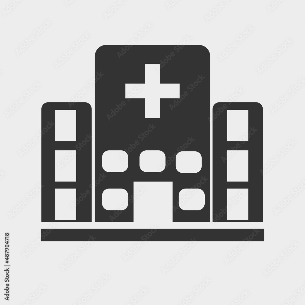 Hospital vector icon solid grey Hospital vector icon solid grey