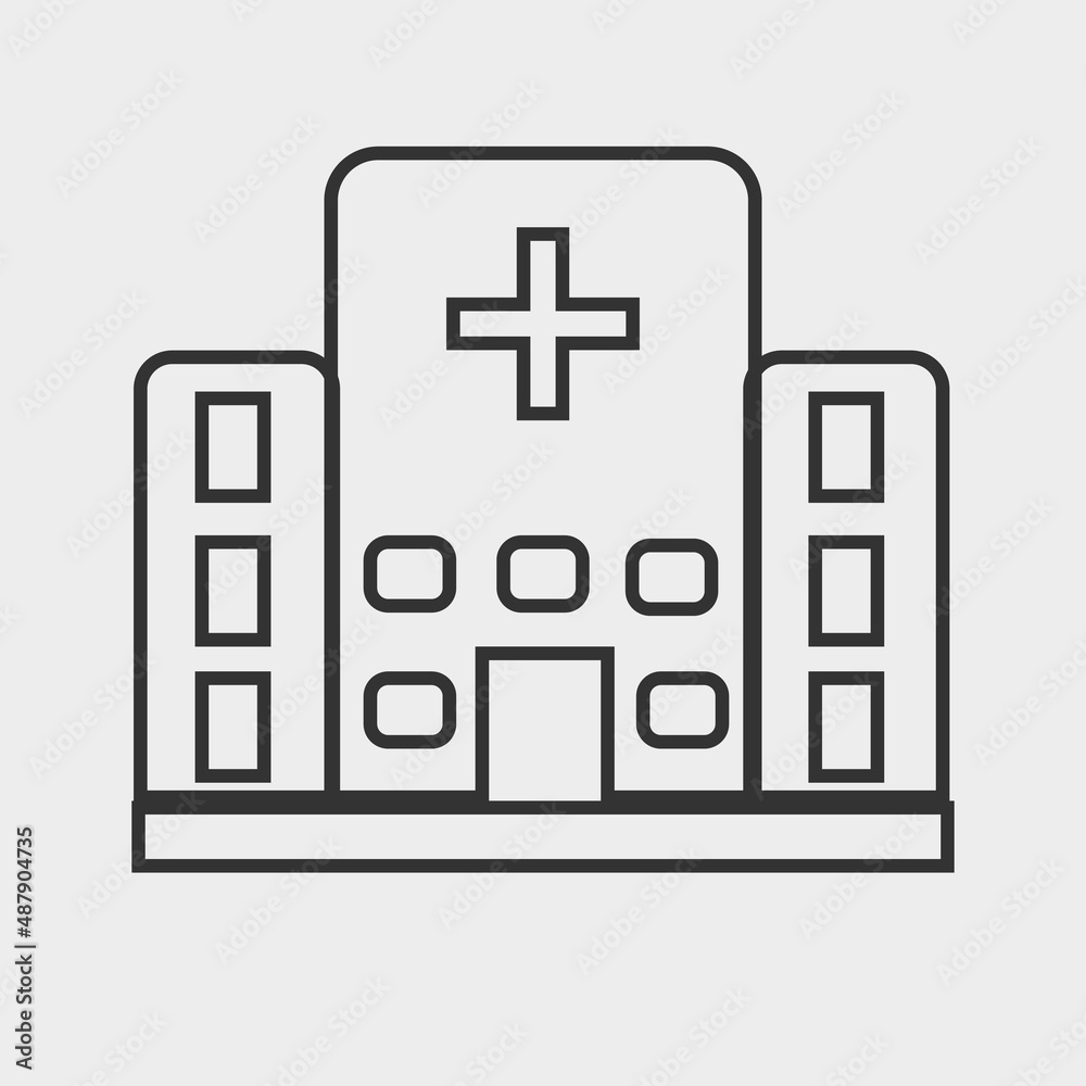 Hospital vector icon solid grey Hospital vector icon solid grey