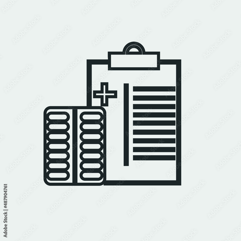 Medical clipboard vector icon solid grey Medical clipboard vector icon solid grey