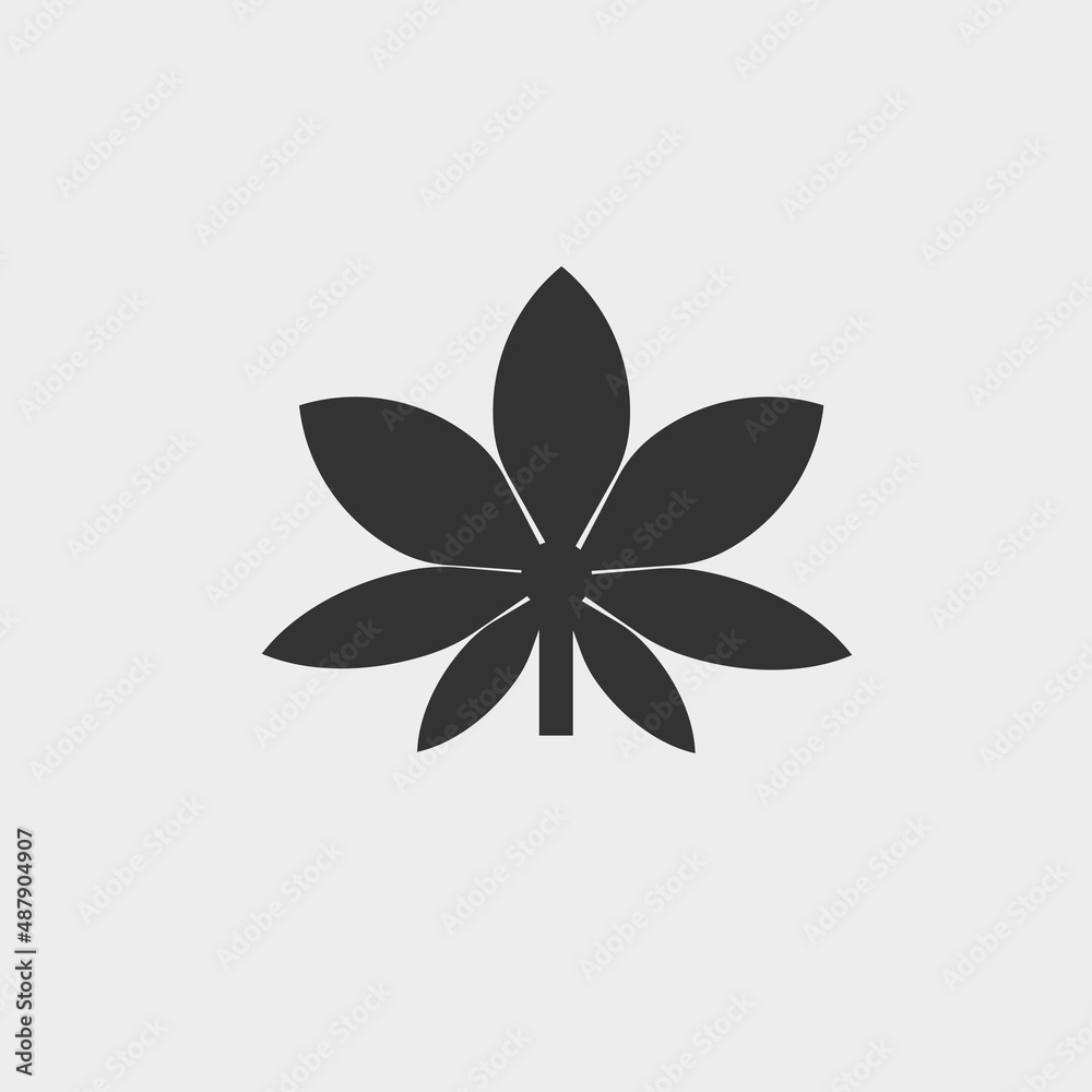 Marijuana vector icon solid grey Marijuana vector icon solid grey