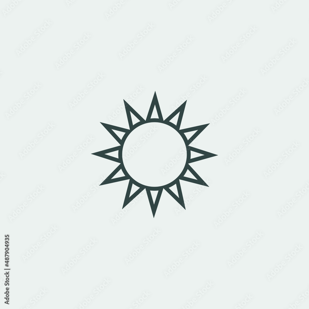 Sun vector icon illustration sign