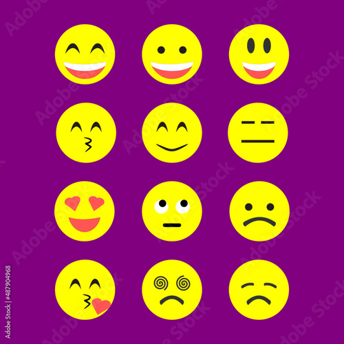 various facial expressions vector gambar