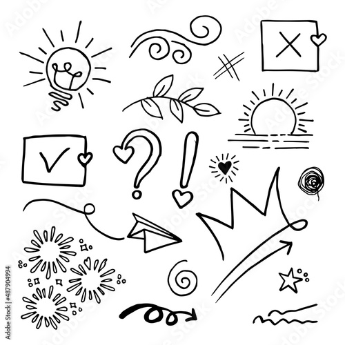 Doodle element vector set, for concept design.