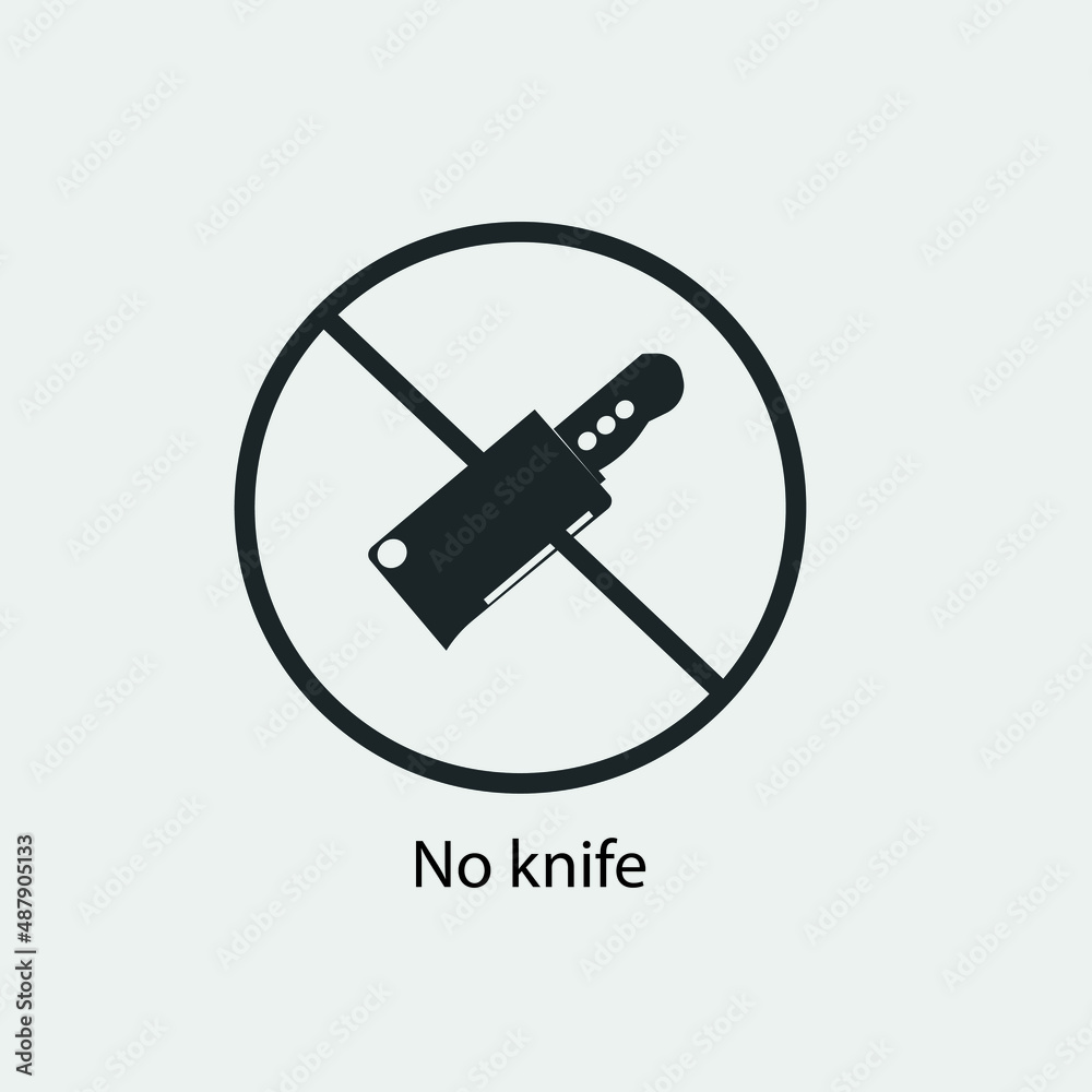 No knife vector icon solid grey No knife vector icon solid grey