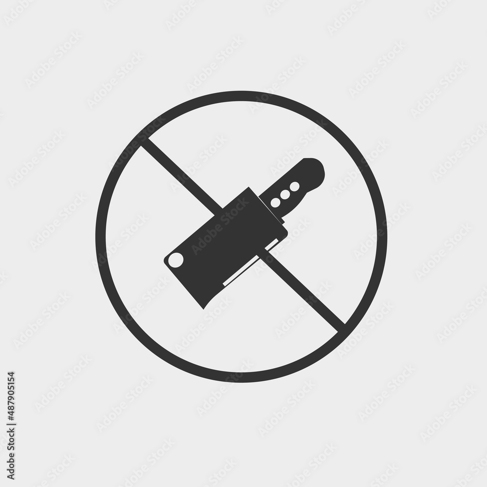No knife vector icon solid grey No knife vector icon solid grey