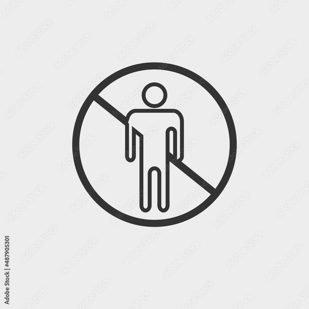 No man vector icon solid grey No man vector icon solid grey