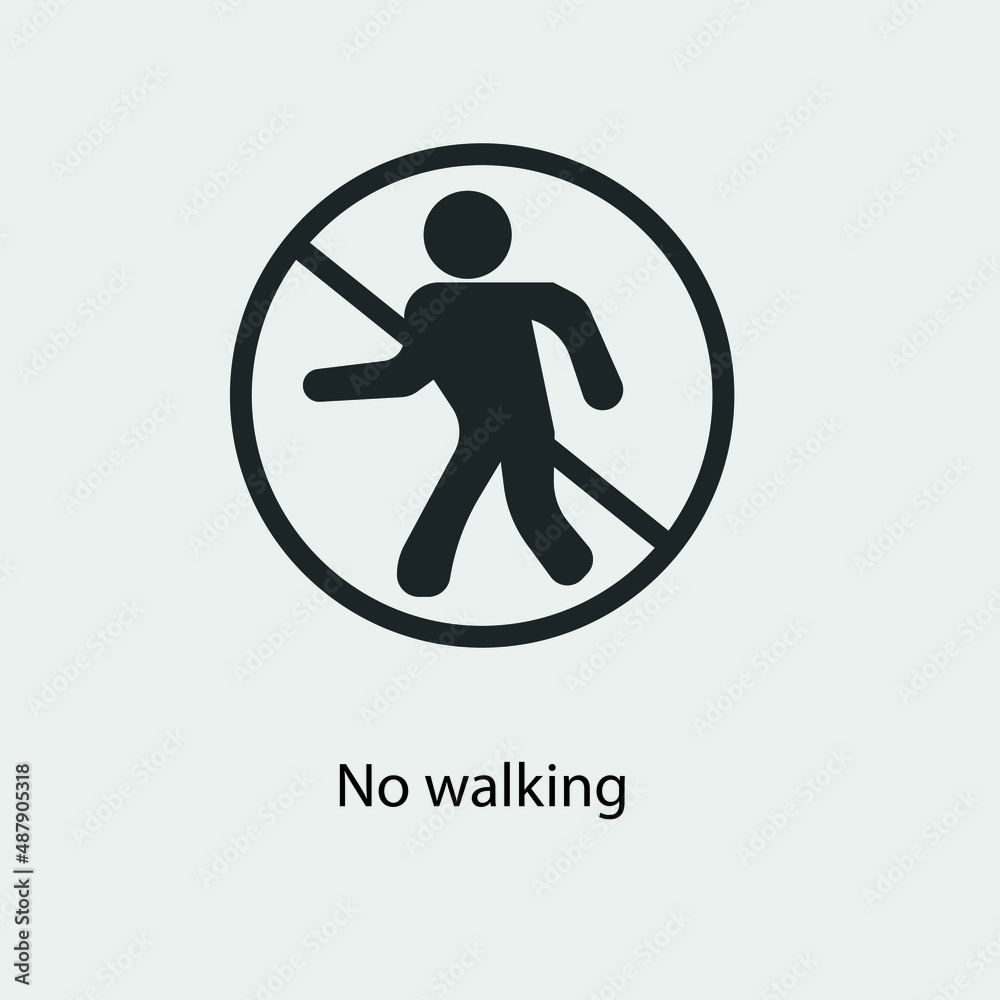 No walking vector icon solid grey No walking vector icon solid grey