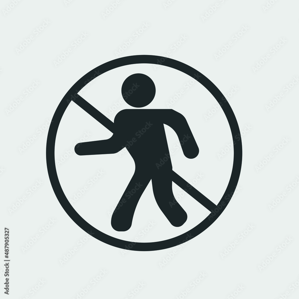 No walking vector icon solid grey No walking vector icon solid grey