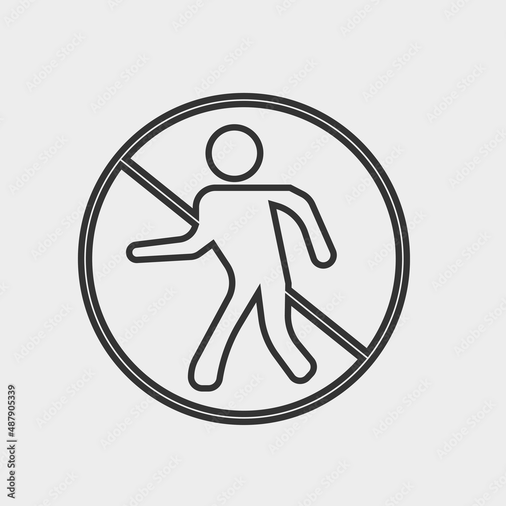 No walking vector icon solid grey No walking vector icon solid grey