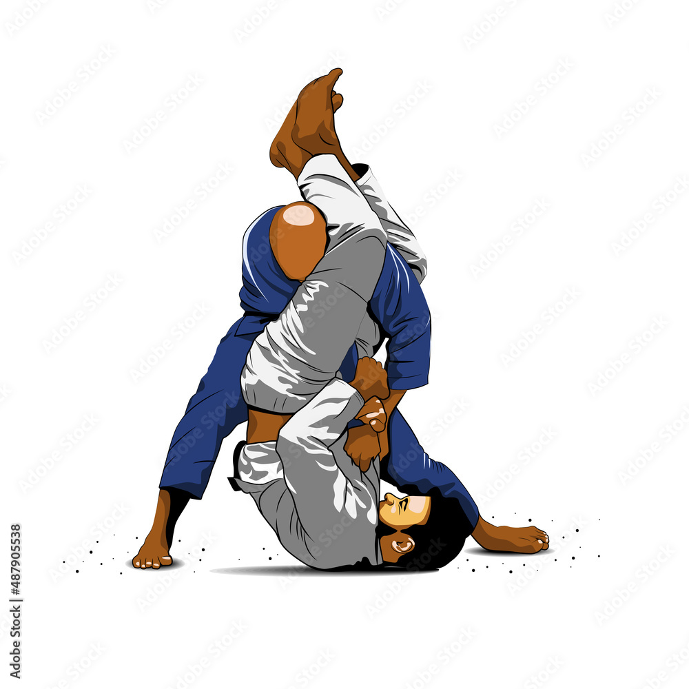 Brazilian Jiujitsu (Jiu-jitsu) technique. Vector illustration design Stock  Vector
