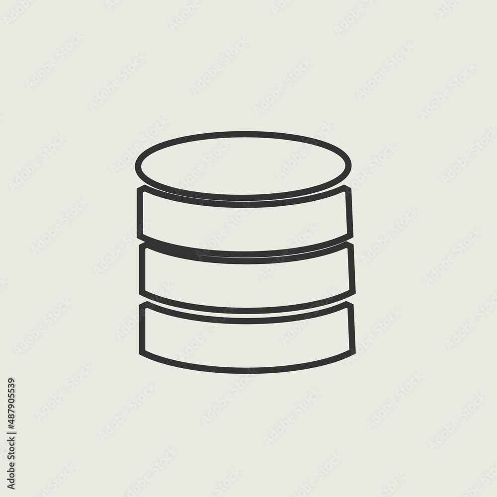 Data base vector icon illustration sign Data base vector icon illustration sign