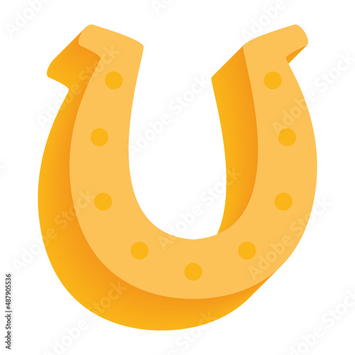 Tablou canvas Isolated golden horseshoe icon flat design Vector