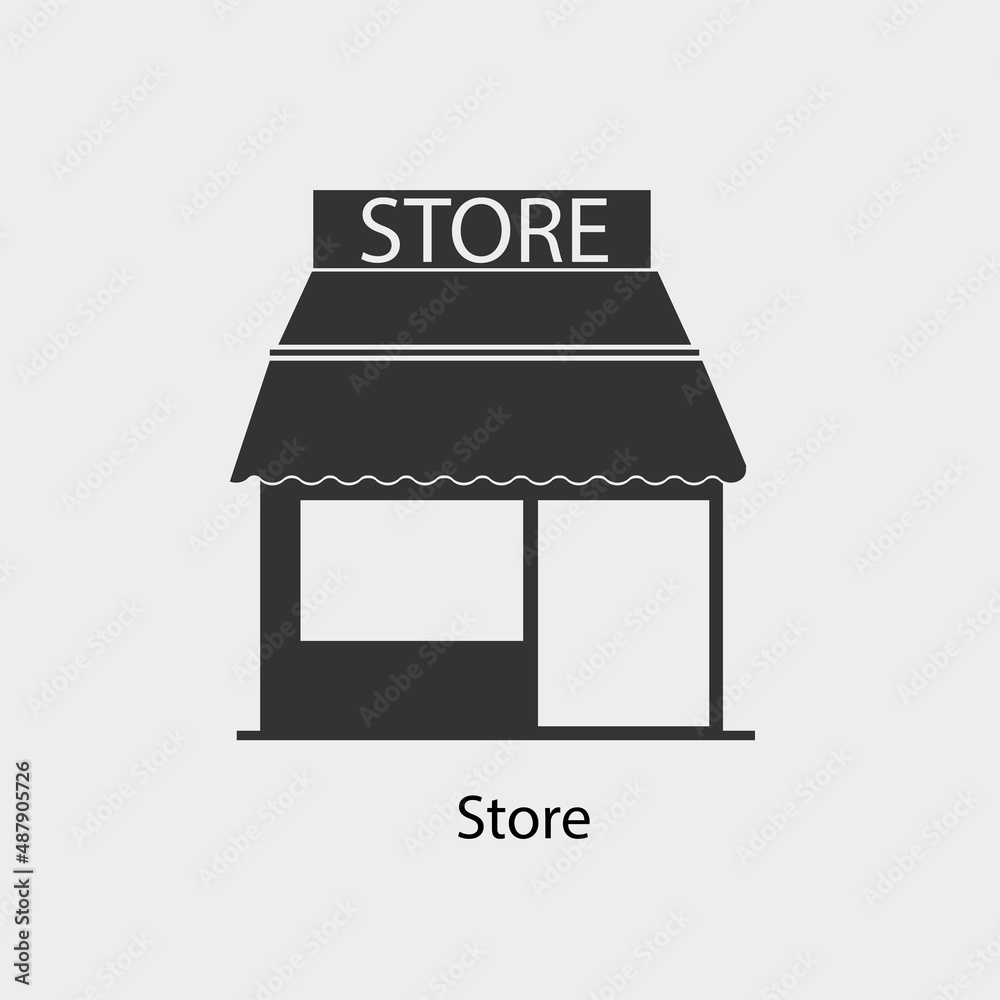 Store vector icon solid grey Store vector icon solid grey