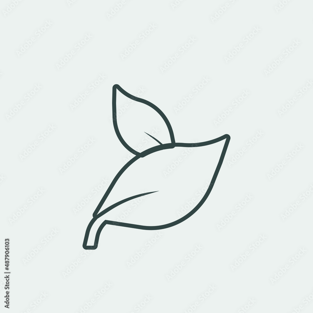 Leaf vector icon illustration sign