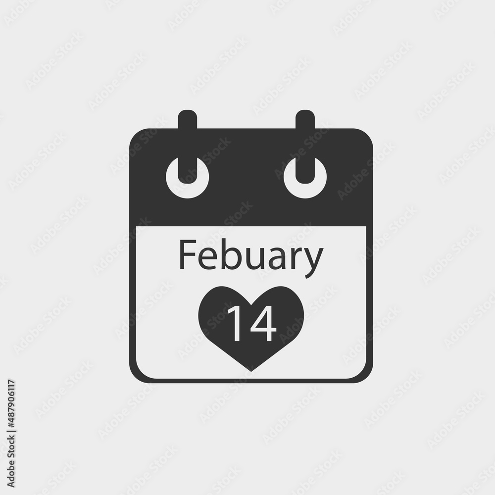 Valentine schedule vector icon solid grey Valentine schedule vector icon solid grey