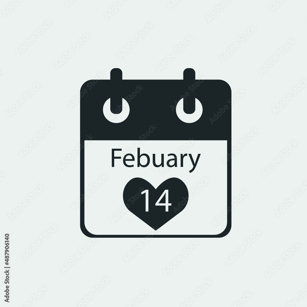 Valentine schedule vector icon solid grey Valentine schedule vector icon solid grey