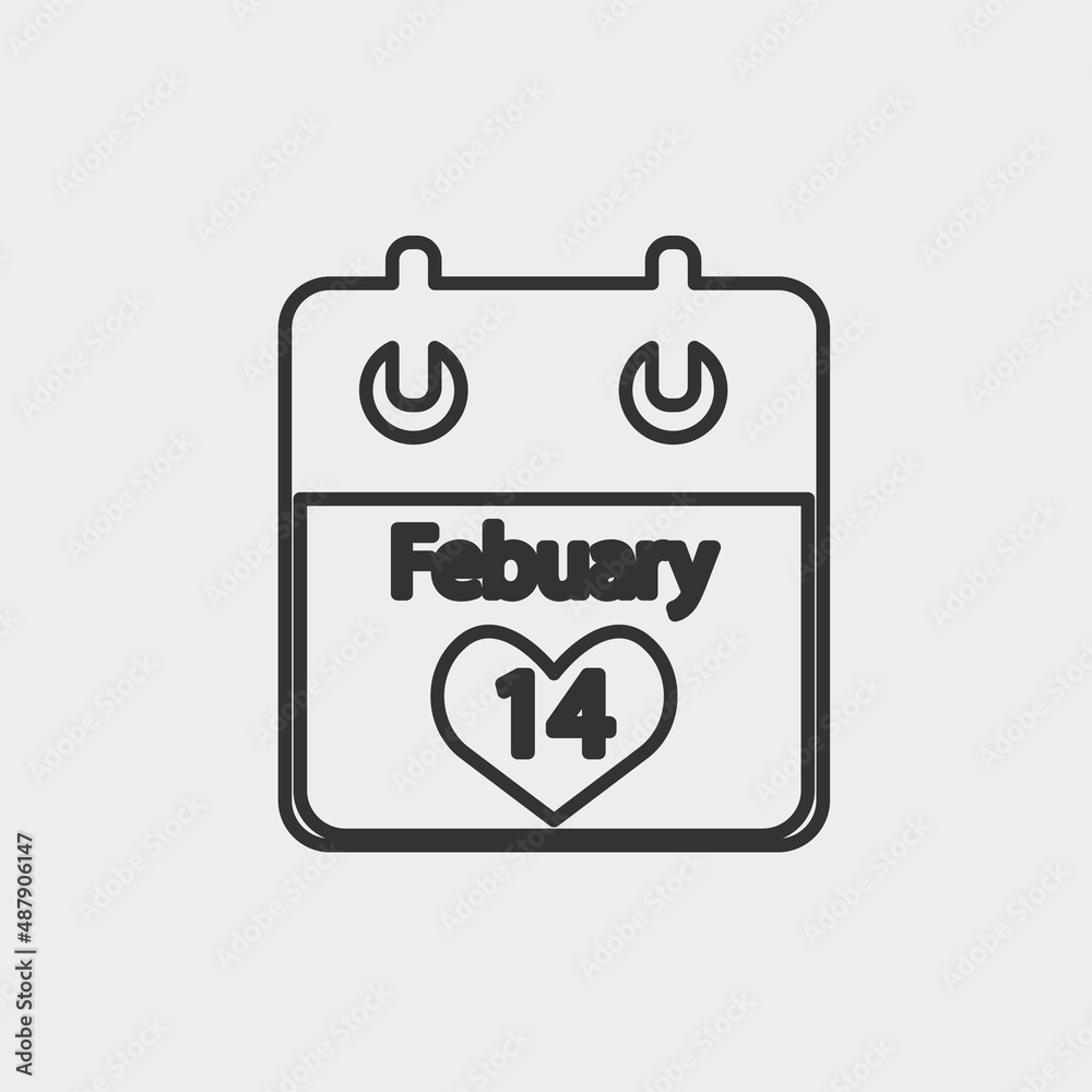 Valentine schedule vector icon solid grey Valentine schedule vector icon solid grey